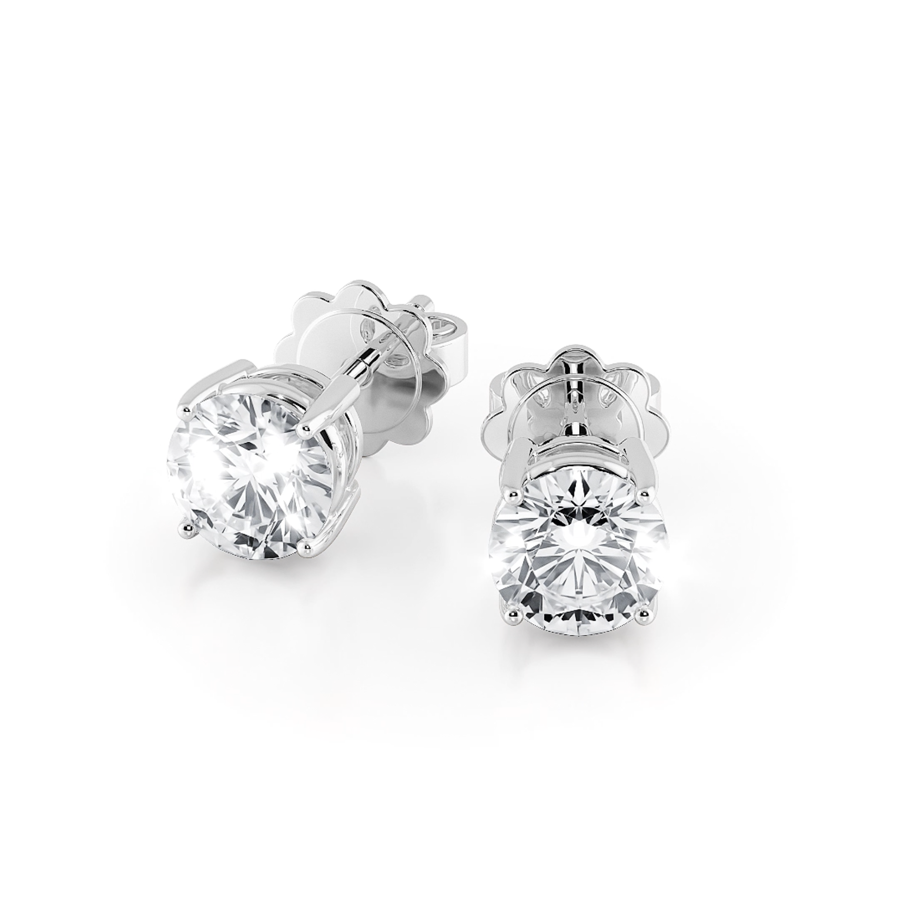 四爪圓形培育鑽石耳環（共60份）(附證書)