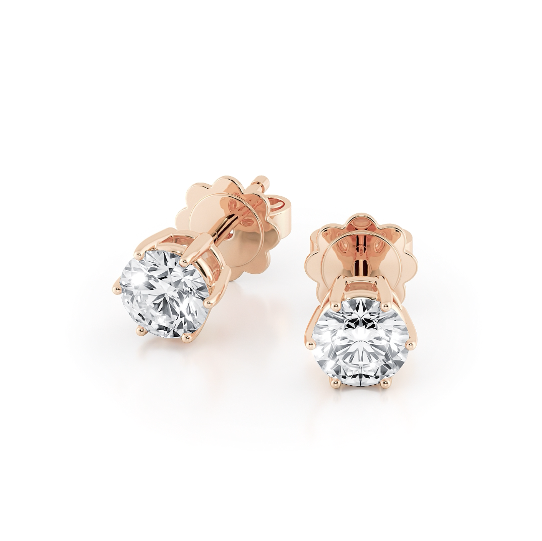 六爪圓形培育鑽石耳環（共60份）