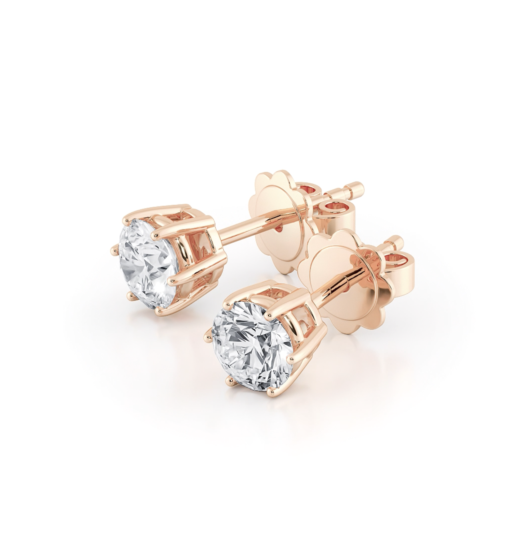 六爪圓形培育鑽石耳環（共60份）