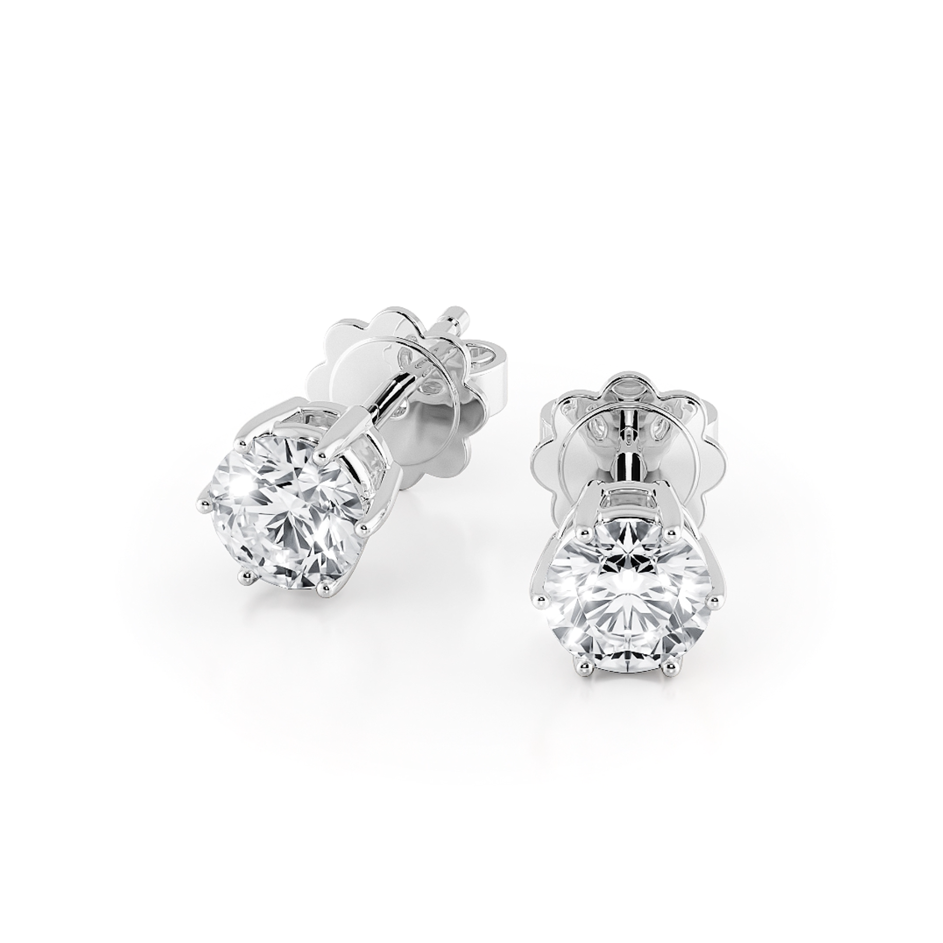 六爪圓形培育鑽石耳環（共60份）