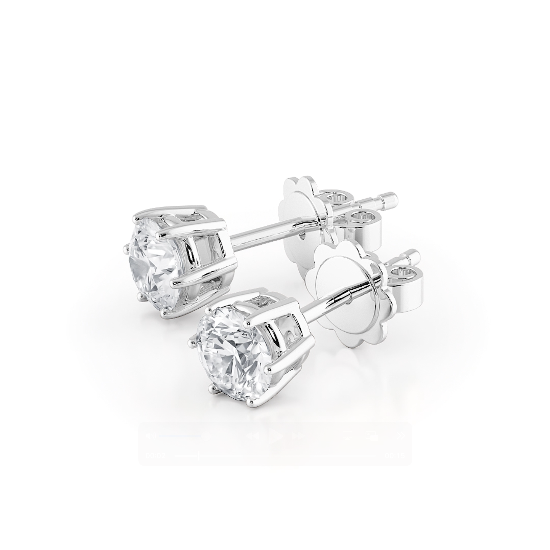 六爪圓形培育鑽石耳環（共60份）