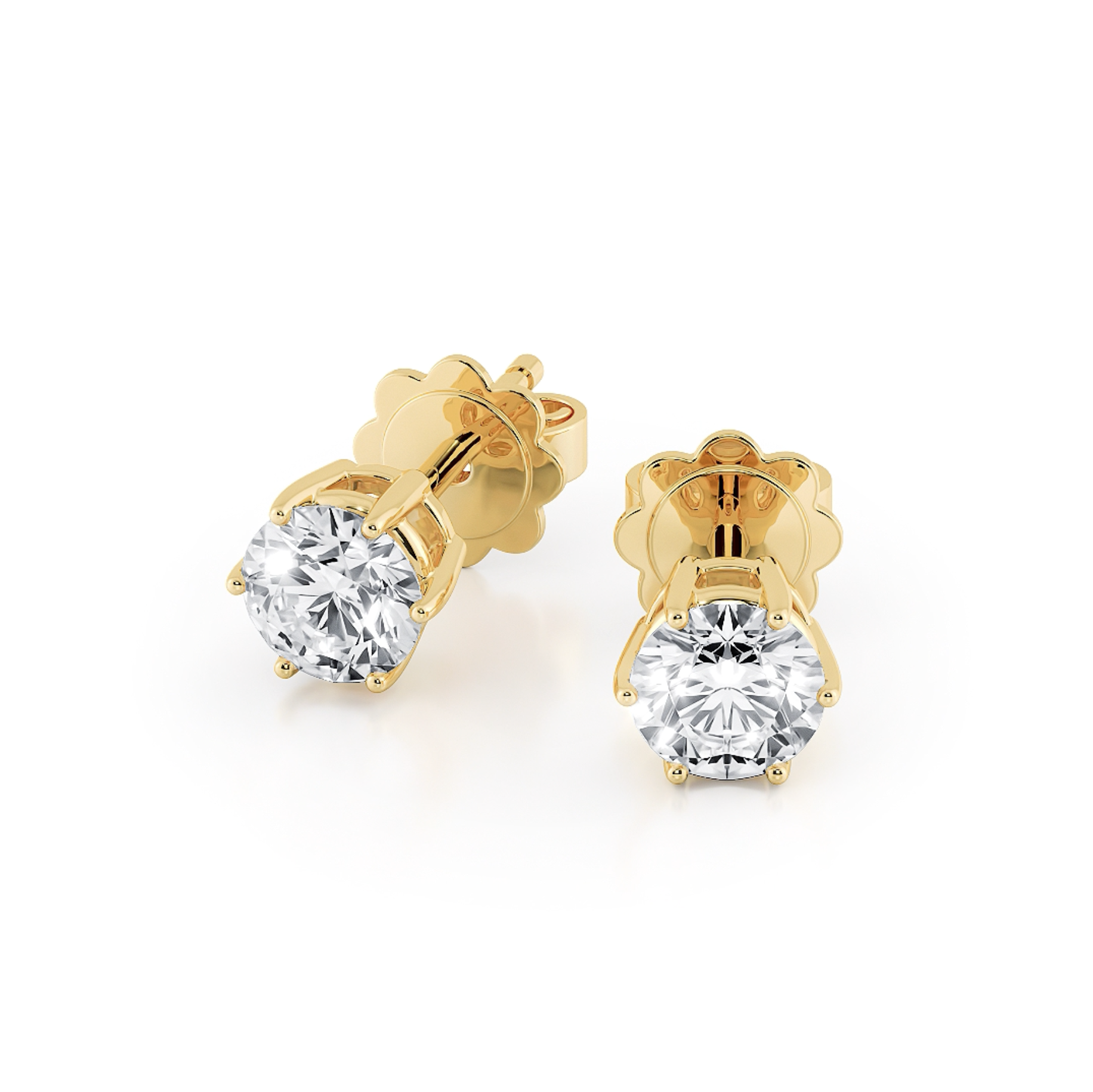 六爪圓形培育鑽石耳環（共60份）