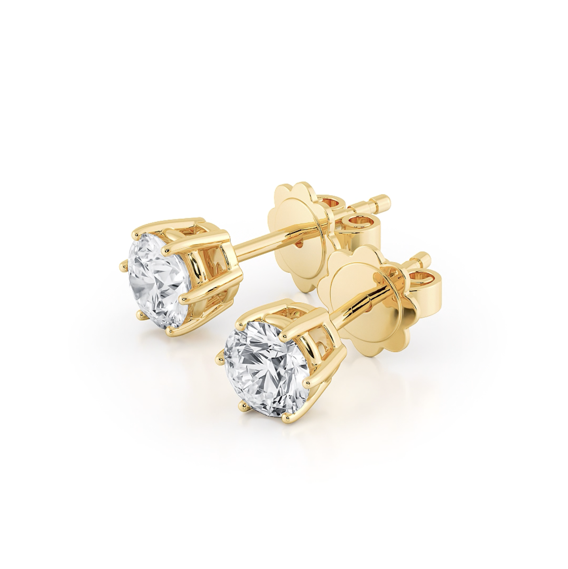 六爪圓形培育鑽石耳環（共60份）