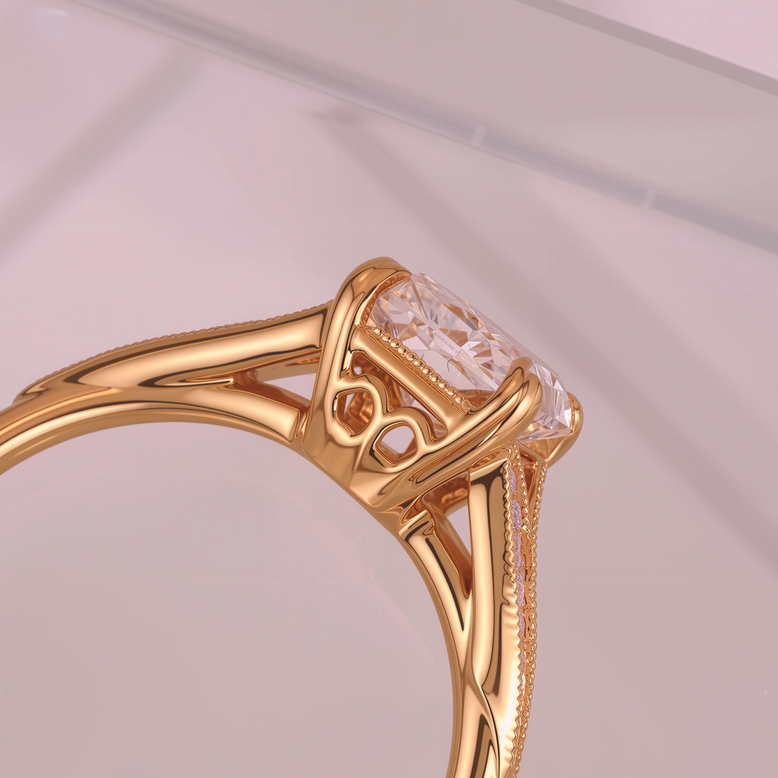 2.00ct D VVS2 雷地恩形 Radiant Cut 培育鑽石雙臂18K黃金戒指 (附IGI證書)
