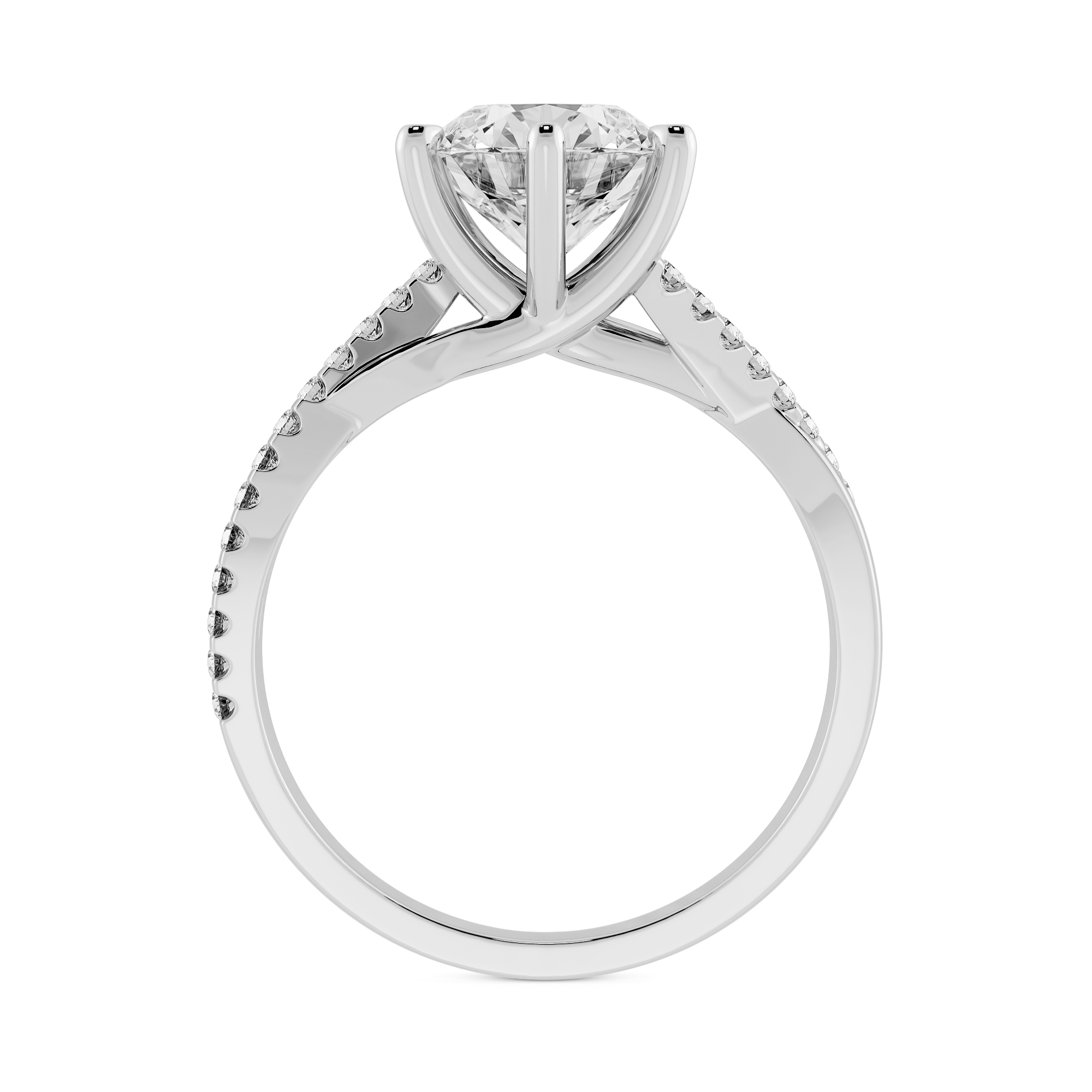 1.51ct D VVS2 六爪扭臂排鑽培育鑽石18K白金戒指 (附IGI證書)