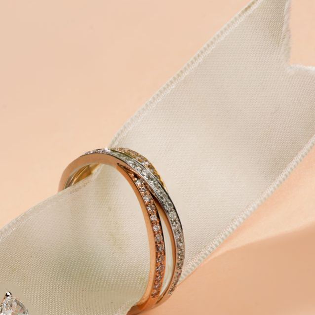 三色培育鑽石戒指