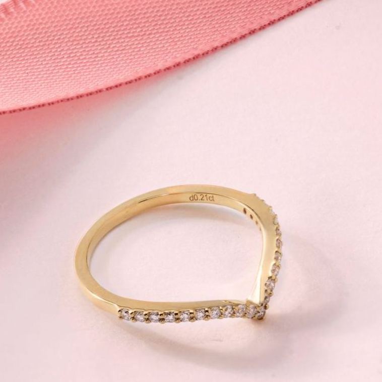 經典百搭培育鑽石V形線戒