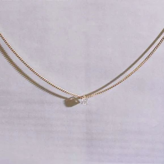 精緻培育鑽石古巴頸鏈