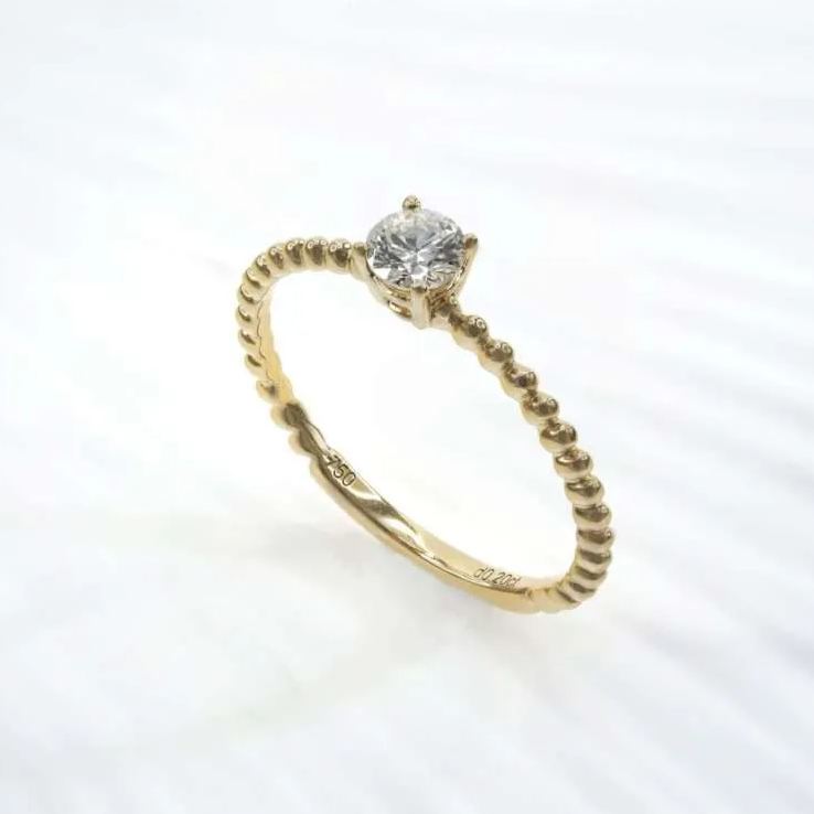 培育鑽石圓珠戒指