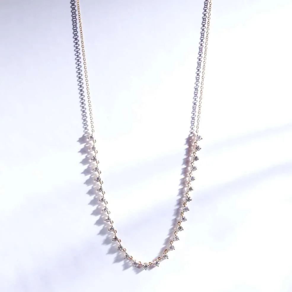 培育鑽石半圈網球頸鏈