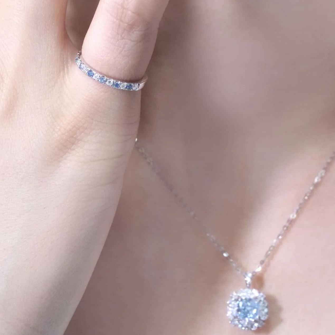 簡約培育彩鑽線戒