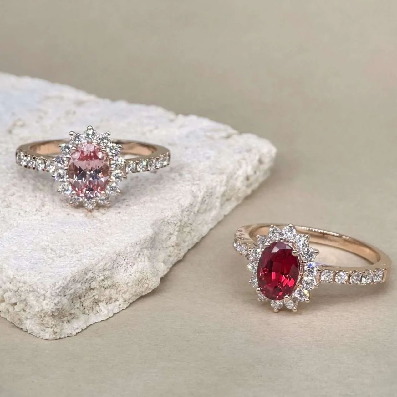 清雅光環培育寶石戒指