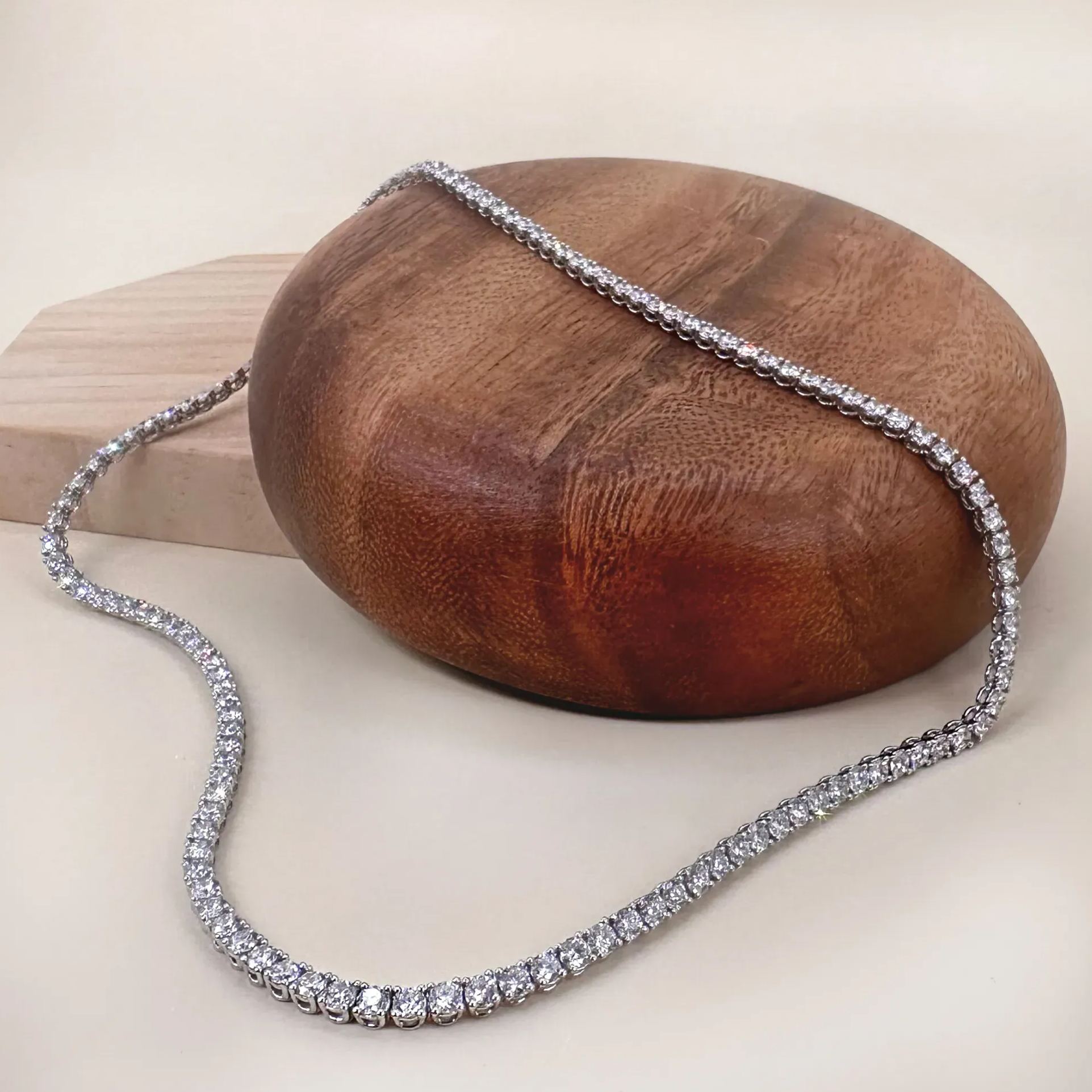 四爪培育鑽石網球頸鏈 (3mm)