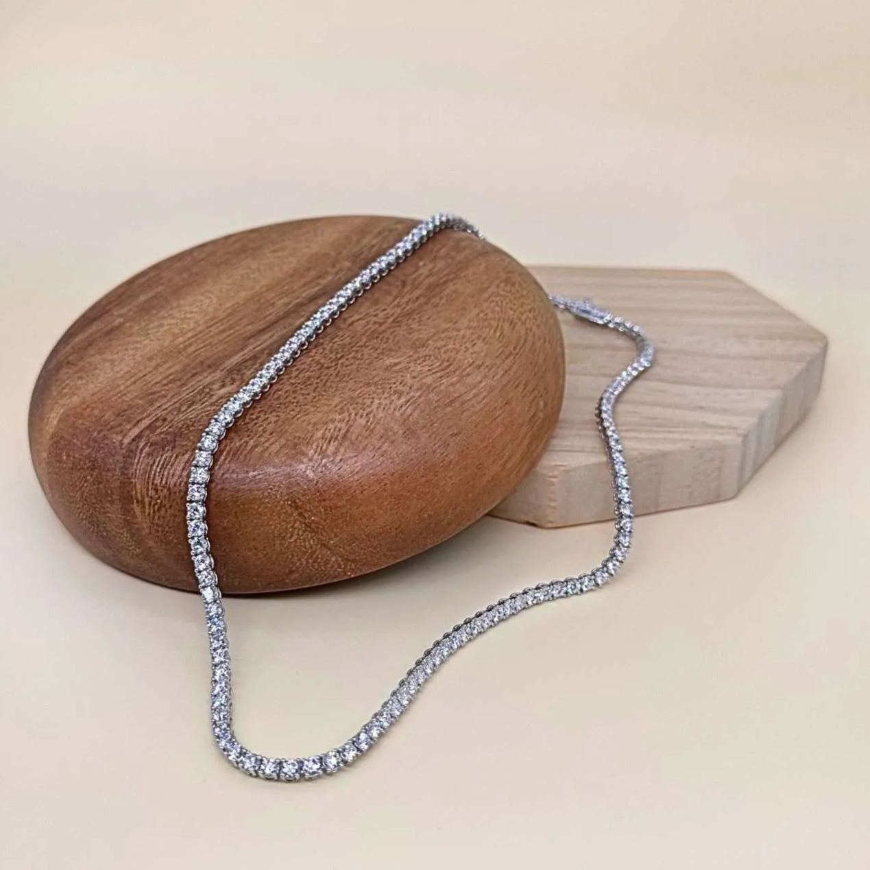 四爪培育鑽石網球頸鏈 (3mm)