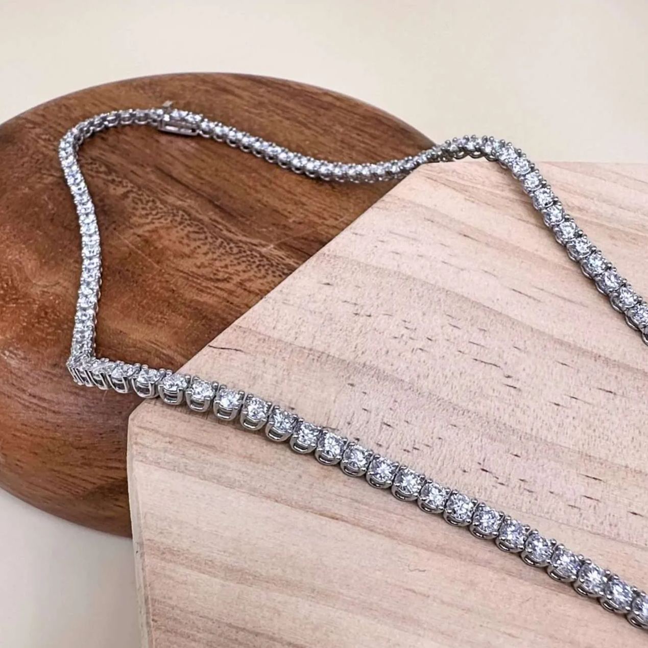 四爪培育鑽石網球頸鏈 (3mm)