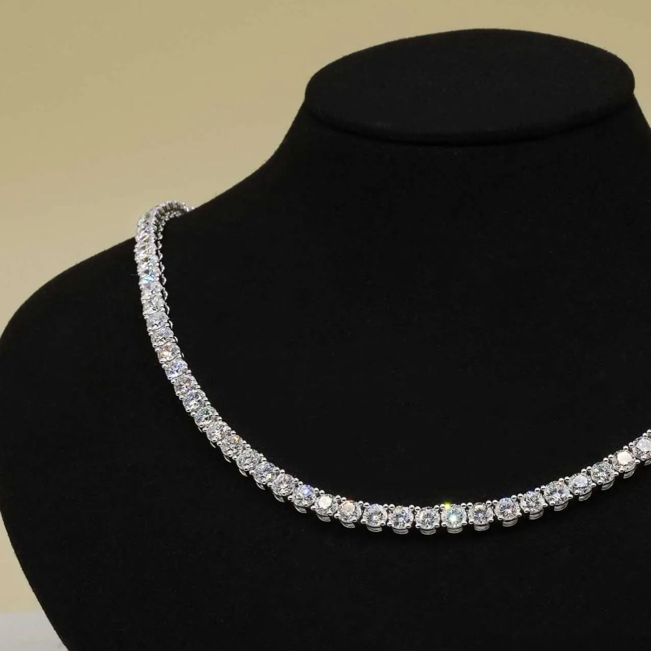 四爪培育鑽石網球頸鏈 (4mm)