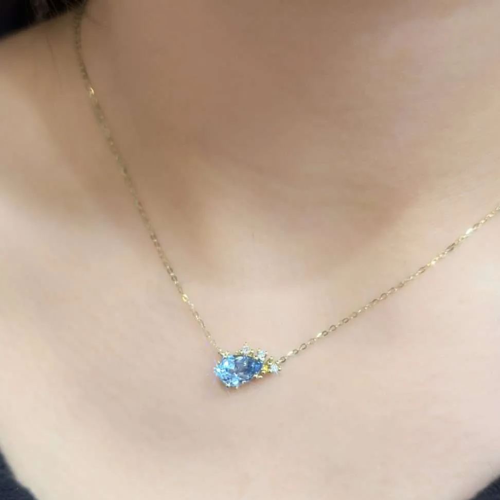 星芒梨形培育寶石頸鏈