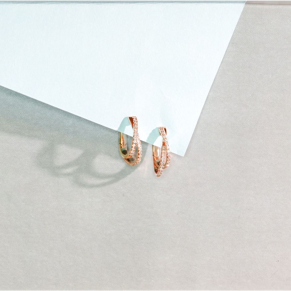 交叉款培育鑽石耳圈