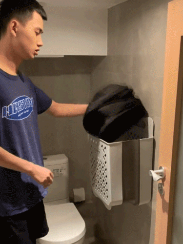 【可折疊壁掛】衛浴多功能免打孔髒衣簍