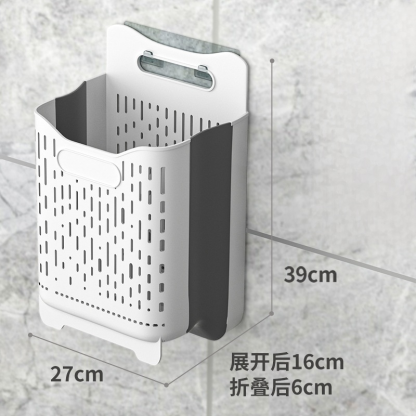 【可折疊壁掛】衛浴多功能免打孔髒衣簍