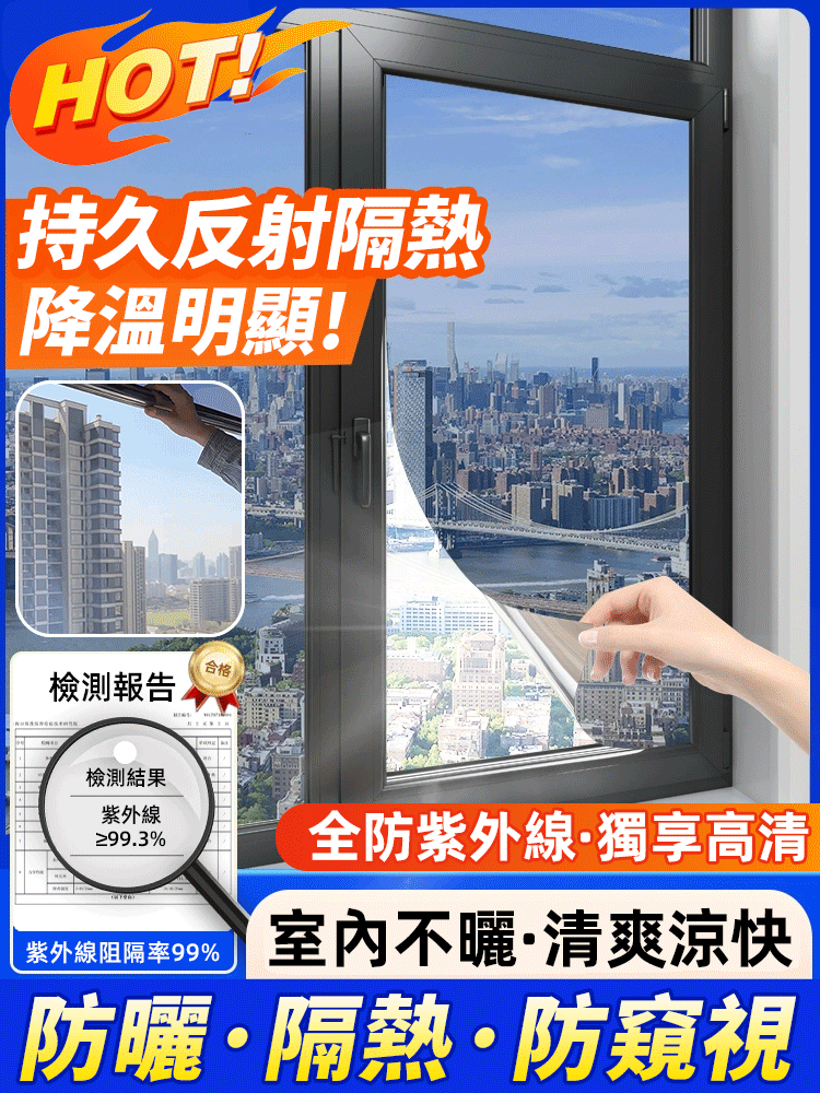 【台灣現貨】窗戶防曬隔熱膜
