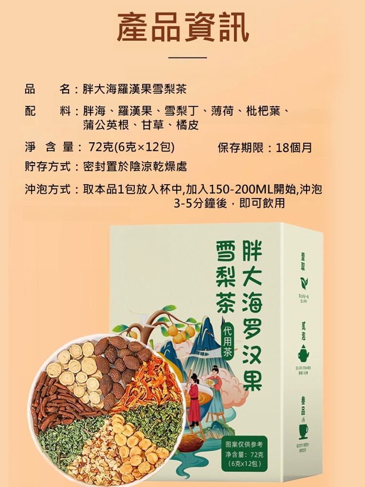 【四季常備清嚥潤肺】胖大海羅漢果雪梨茶