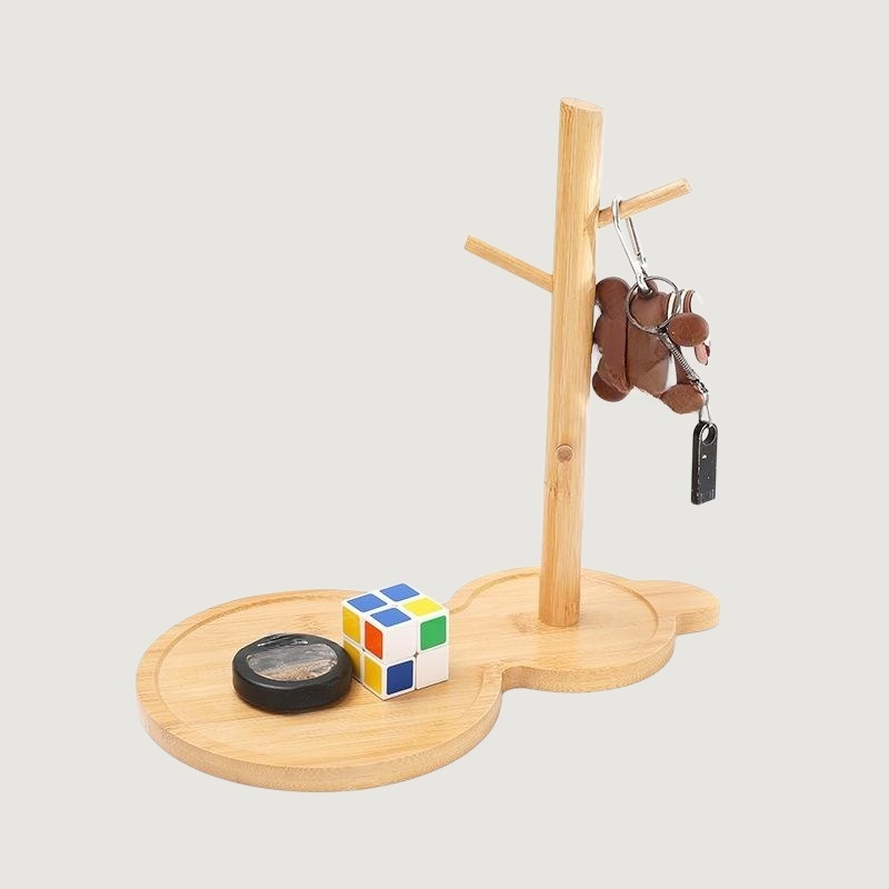 ชั้นวางกุญแจไม้เนื้อแข็งสำหรับทางเข้า