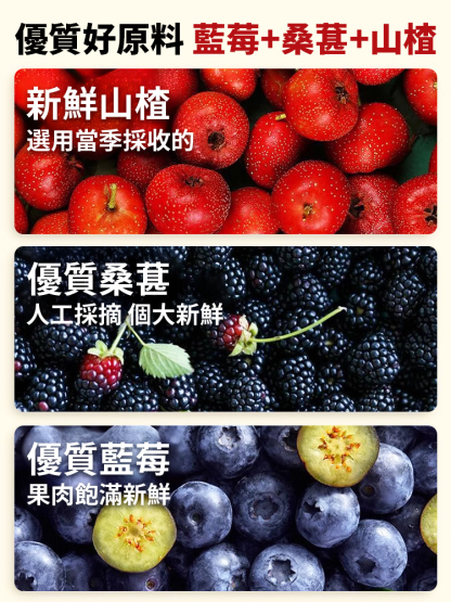 到底是誰發明的這個藍莓桑葚山楂片啊，酸甜軟糯，細膩爽口，就是鮮果本身的香甜