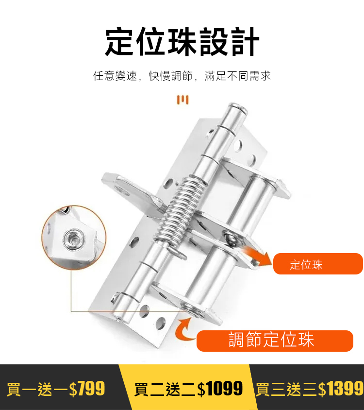 自動關門，4寸彈簧合頁，買一送一