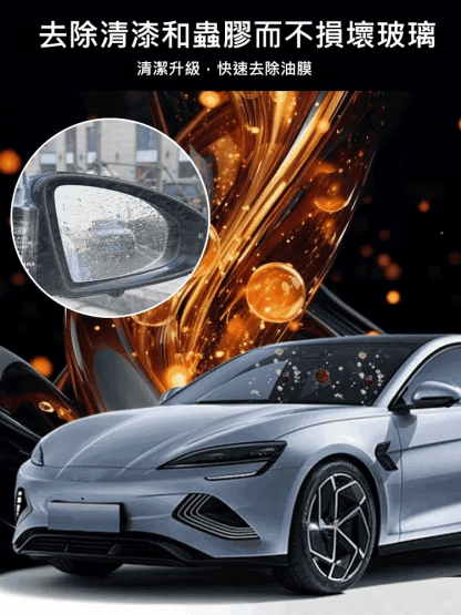 德國新升級環保奈米科技，3秒溶解，一抹淨透去除油膜，不損壞玻璃，長效保護，持久亮麗。拒絕油膜煩惱，讓每次出行更安心