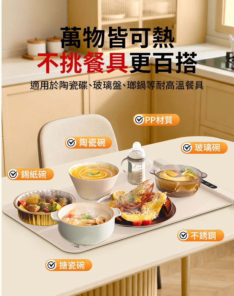 速熱鎖鮮，留出剛出鍋的營養美味，拒絕飯菜二次回鍋，保持營養美味口感