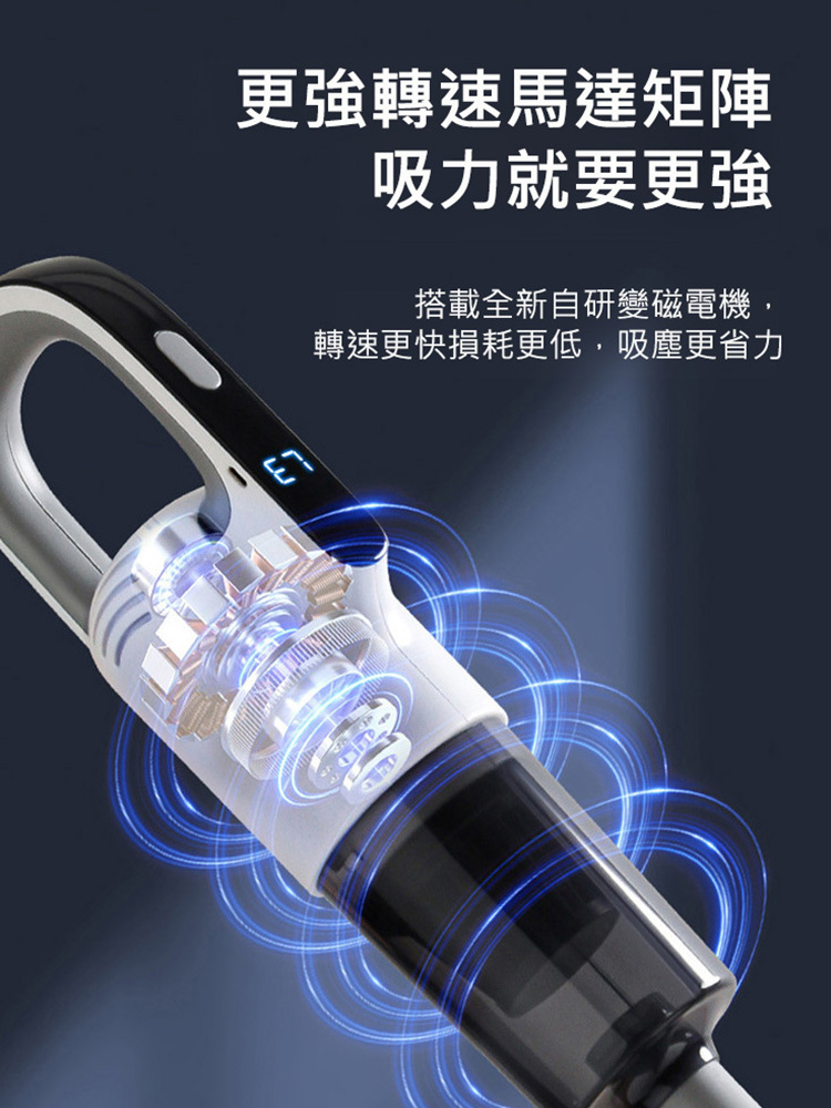 手持大吸力無線吸塵器，毛發，食物殘渣，灰塵，碎屑，一秒即可清潔所有物品，十年質保