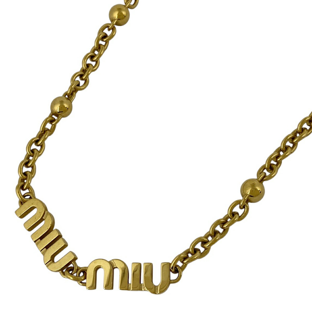ミュウミュウ MIUMIU ネックレス ペンダント 5IC059 2F7U MIU LOGO CHAIN レディース 女性 アクセサリー ロゴ 
