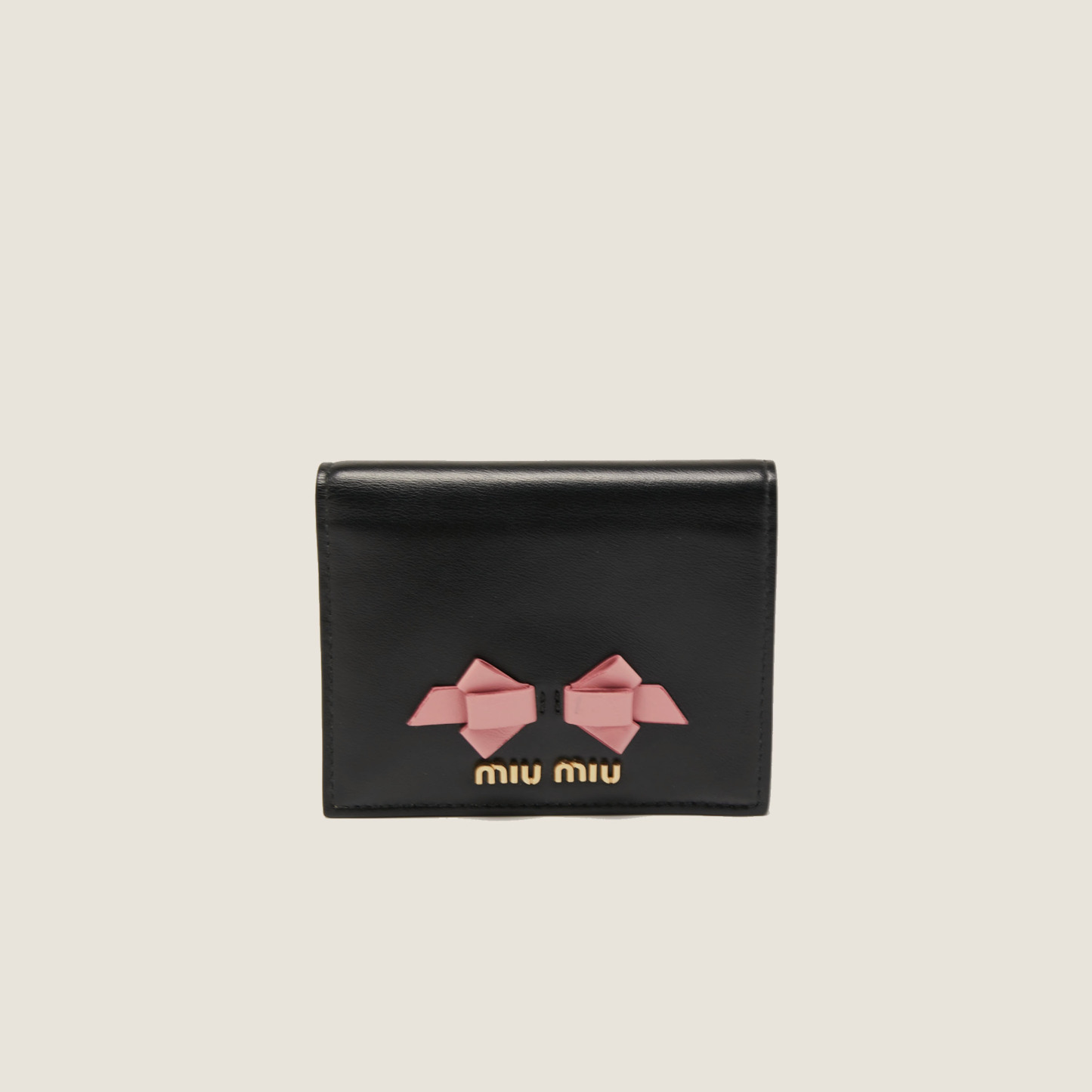 レザー ピンク リボン レディース 2つ折り財布