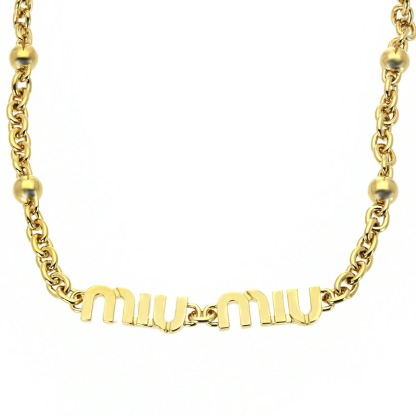 ミュウミュウ MIUMIU ネックレス ペンダント 5IC059 2F7U MIU LOGO CHAIN レディース 女性 アクセサリー ロゴ 
