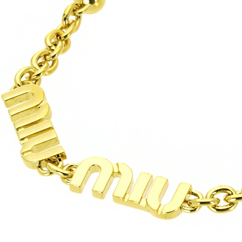 ミュウミュウ MIUMIU ネックレス ペンダント 5IC059 2F7U MIU LOGO CHAIN レディース 女性 アクセサリー ロゴ 
