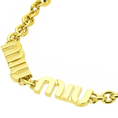 ミュウミュウ MIUMIU ネックレス ペンダント 5IC059 2F7U MIU LOGO CHAIN レディース 女性 アクセサリー ロゴ 