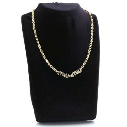 ミュウミュウ MIUMIU ネックレス ペンダント 5IC059 2F7U MIU LOGO CHAIN レディース 女性 アクセサリー ロゴ 