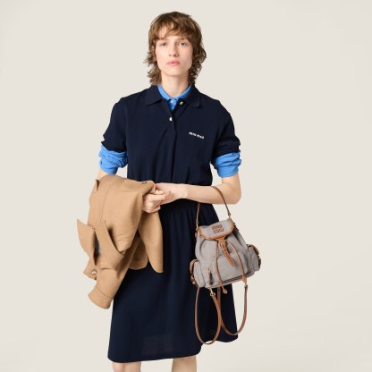 ミュウミュウ キャンバスxレザー バックパック | MIU MIU アウトレット