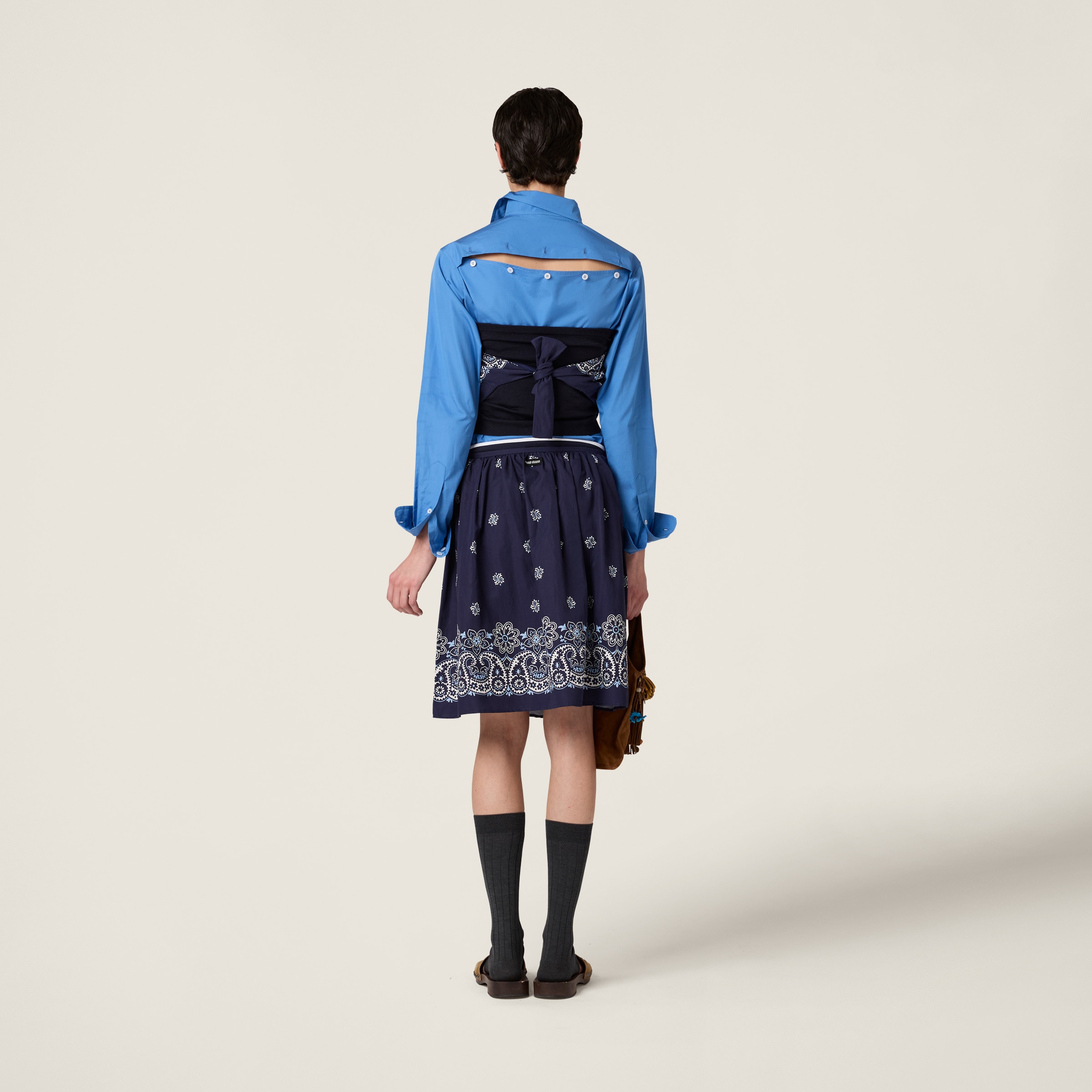 プリント スラブ ポプリン スカート