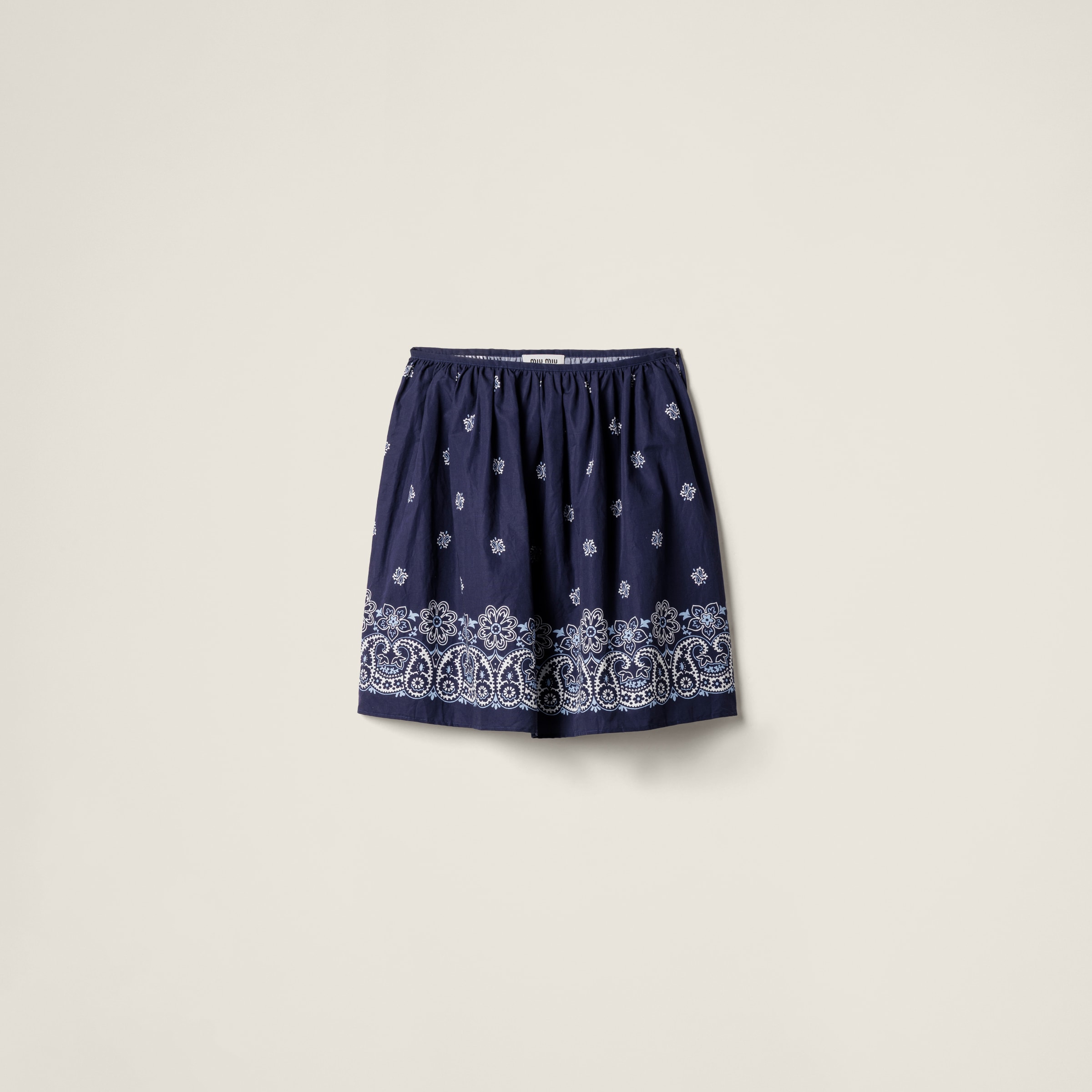 プリント スラブ ポプリン スカート