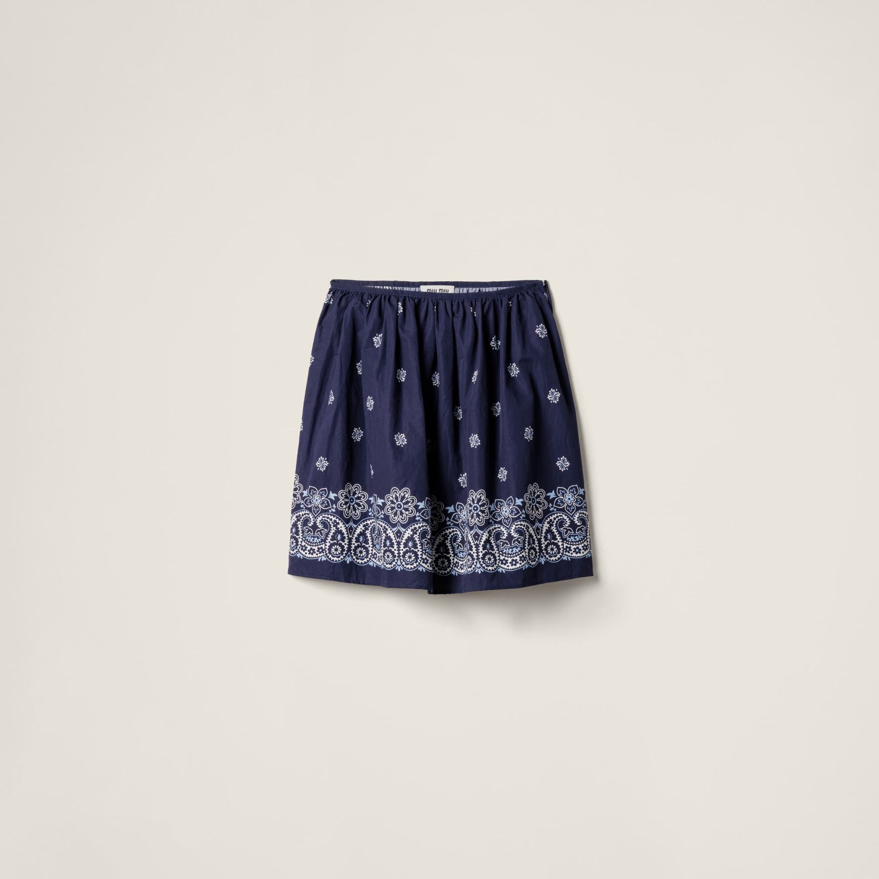 プリント スラブ ポプリン スカート