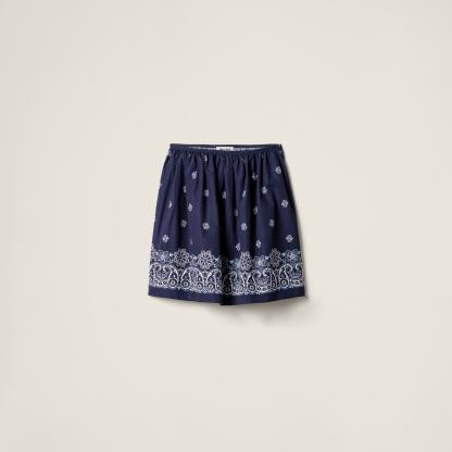 プリント スラブ ポプリン スカート