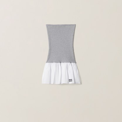 ポプリンとジャージー ミニスカート