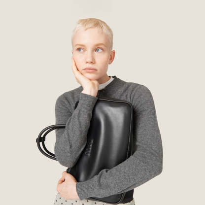 レザー トップハンドルバッグ