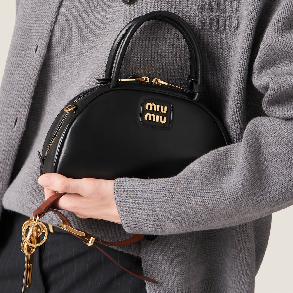 ミュウミュウ レザー トップハンドルバッグ カラー：ブラック| MIU MIU