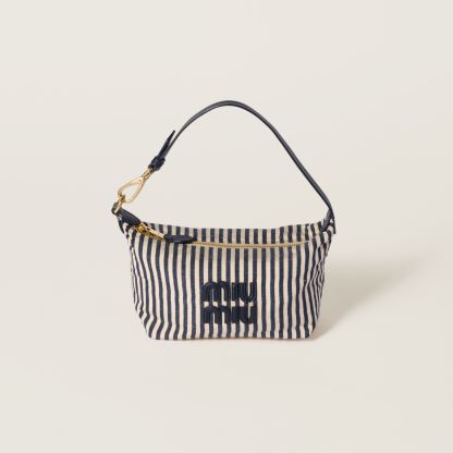 ロゴ付 ジャカードファブリック ポーチ