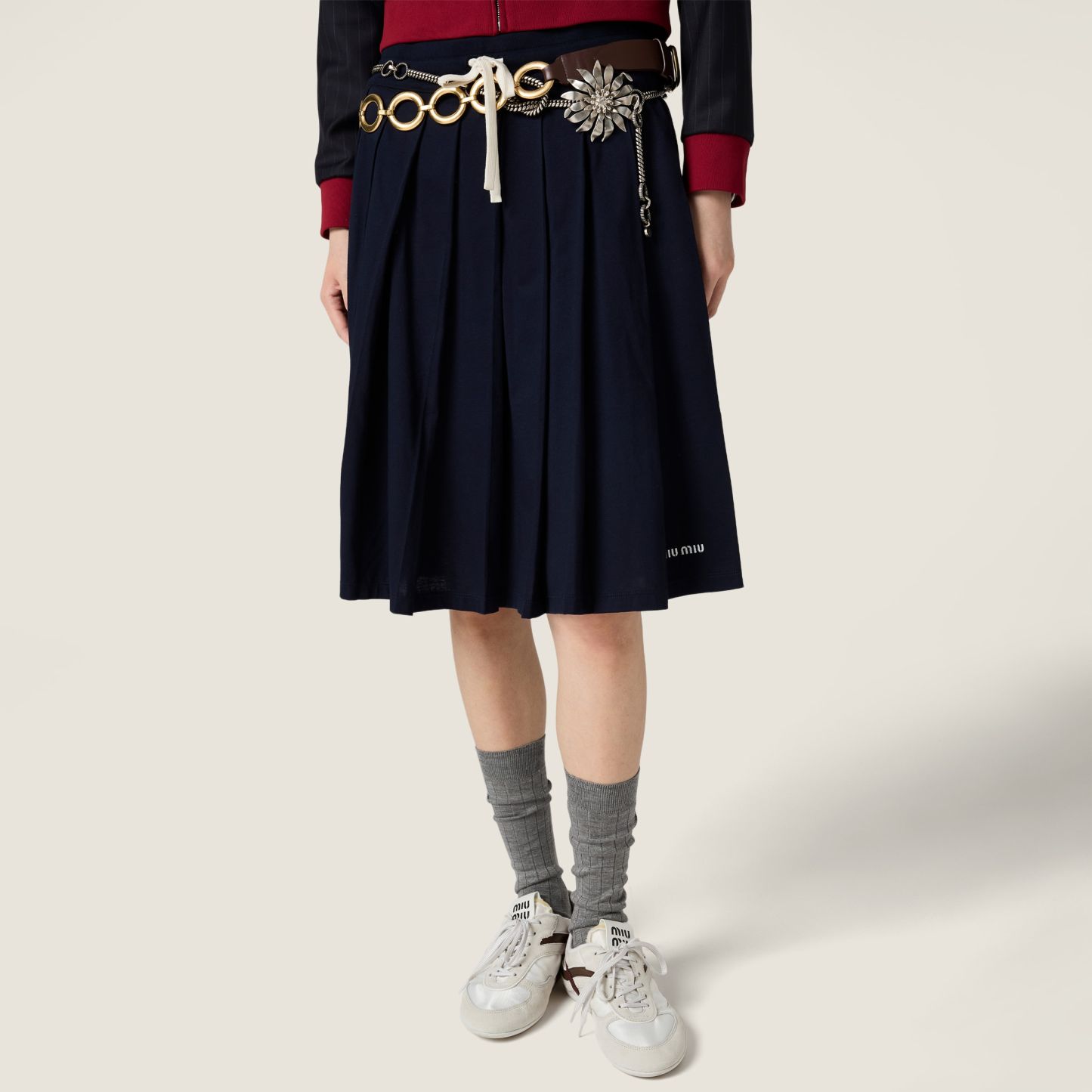 プリーツ加工 ガーメントダイ ジャージー スカート