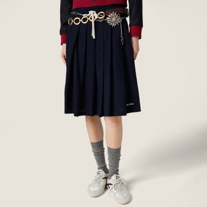 プリーツ加工 ガーメントダイ ジャージー スカート