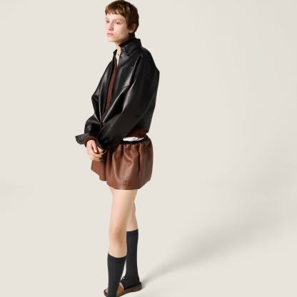 プランジェ ナッパレザー ミニスカート